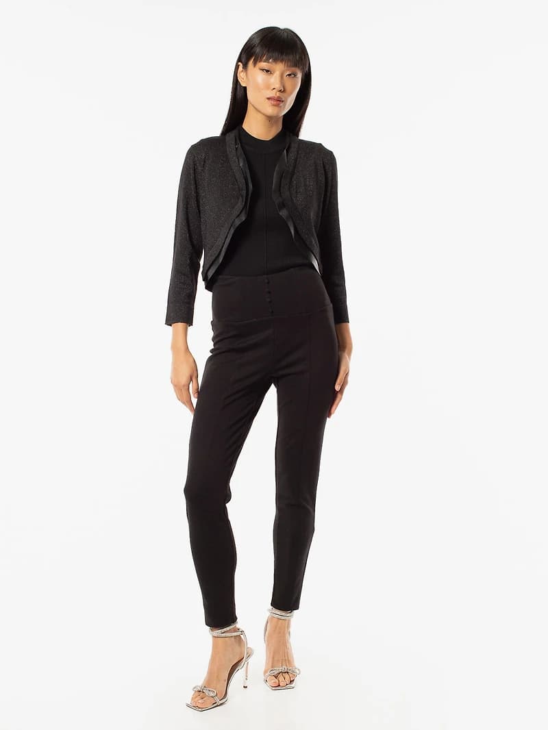 Knit fitted straight pull-on pant