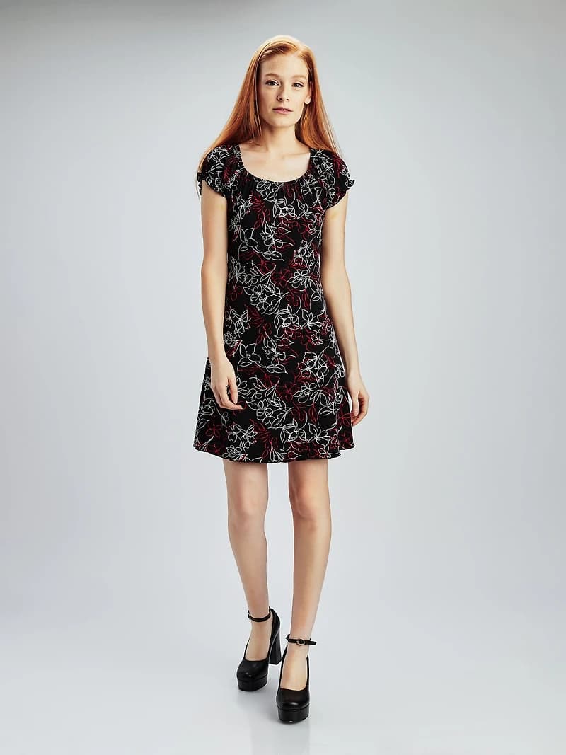 Short flared knit dress