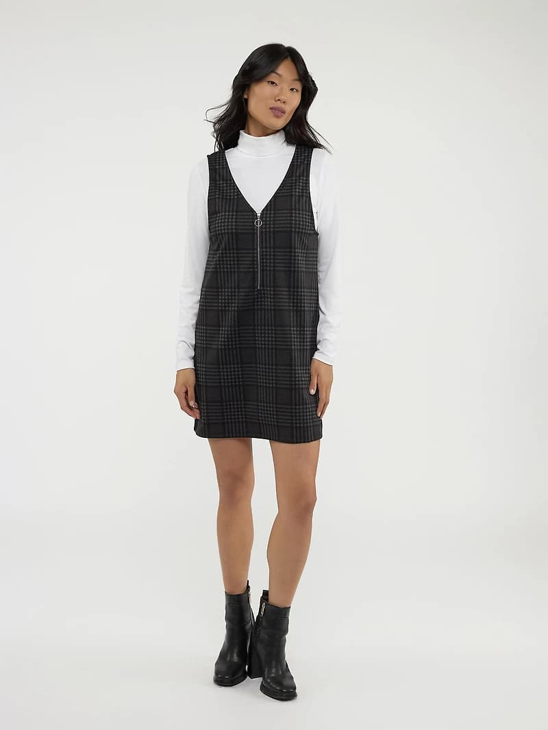 Checked zipper dress