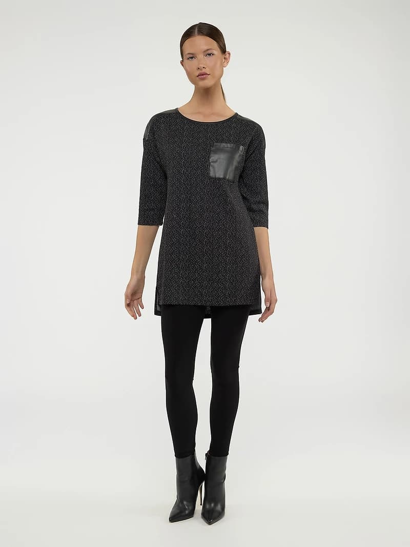 3/4-sleeve semi-fitted tunic