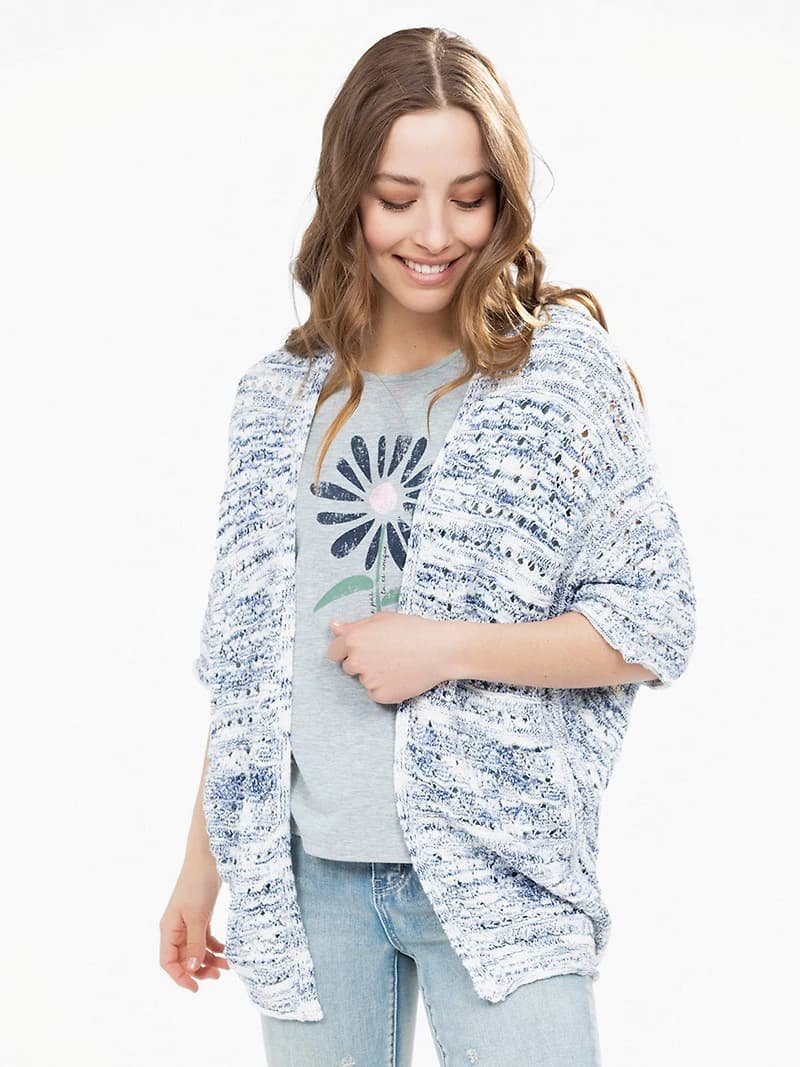 Cardigan en maille chinée