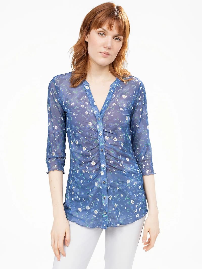 Blouse à manches 3/4 avec boutons