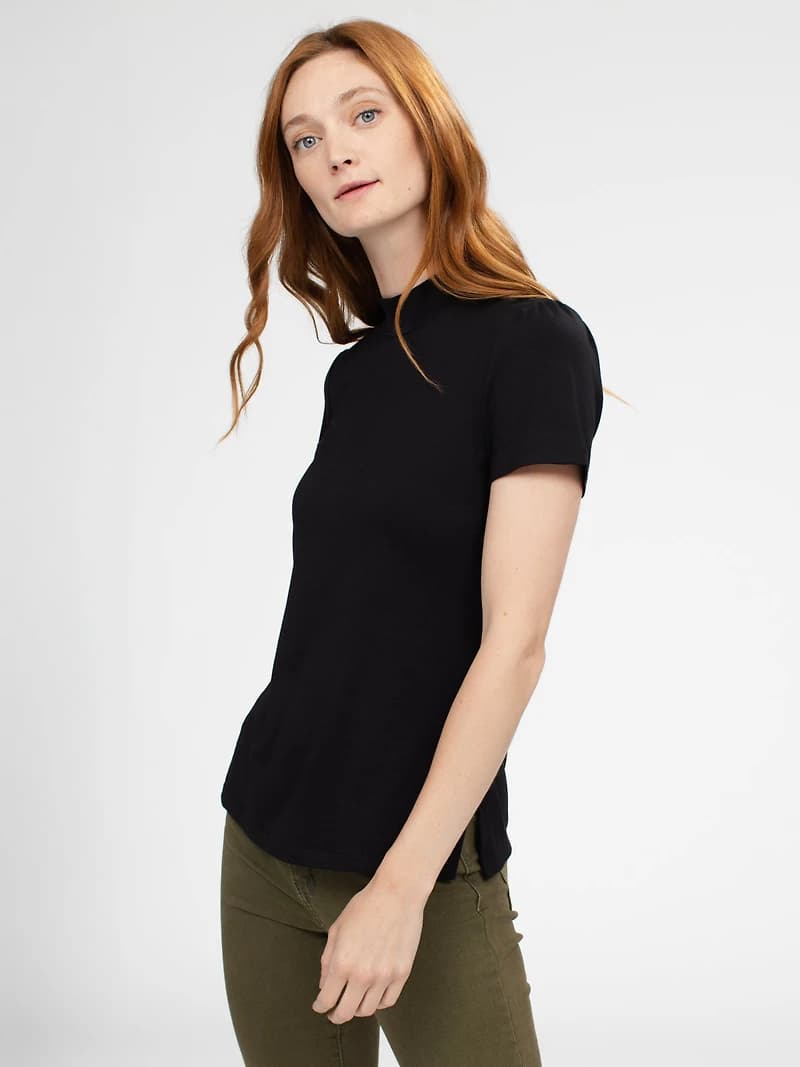 T-shirt ajusté à manches courtes