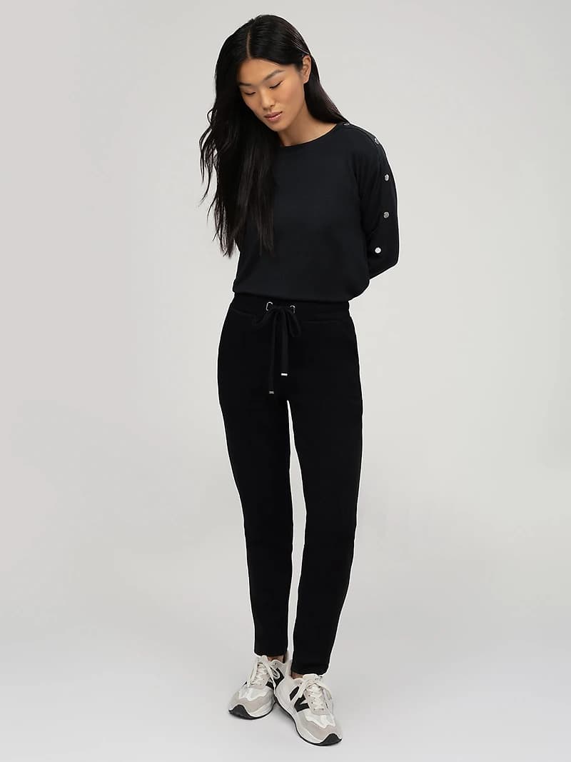 Pantalon droit ajusté en tricot à enfiler