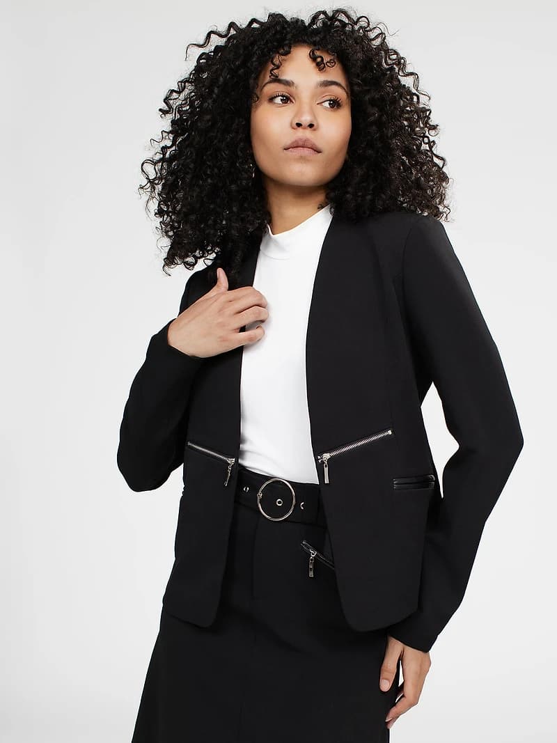 Long-sleeve knit fitted crop vest