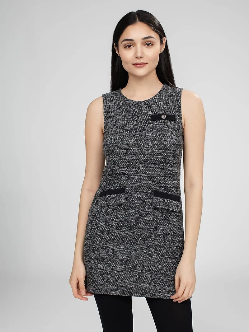 Robe courte ligne A en tricot