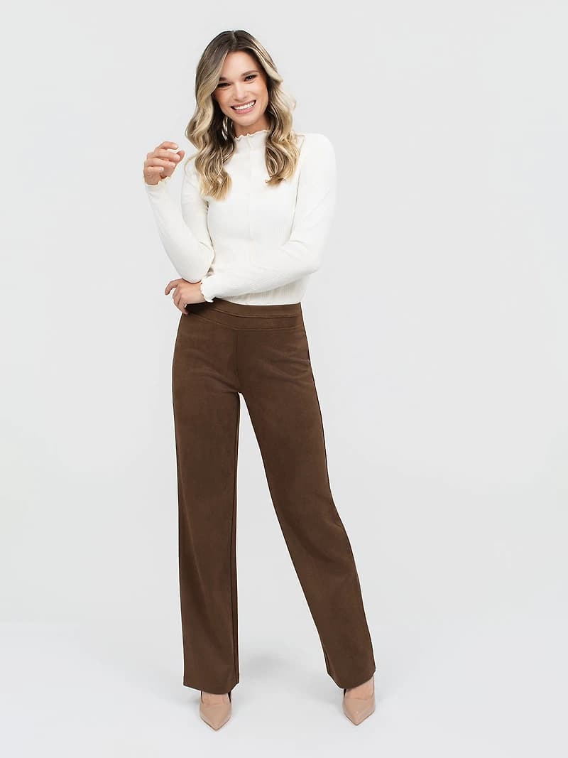 Pull-on wide-leg pants