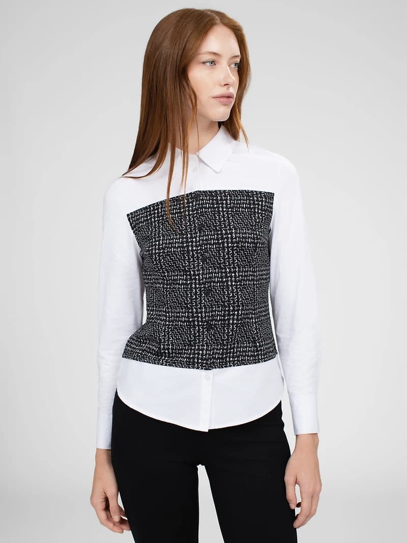 Blouse ajustée à manches longues avec boutons