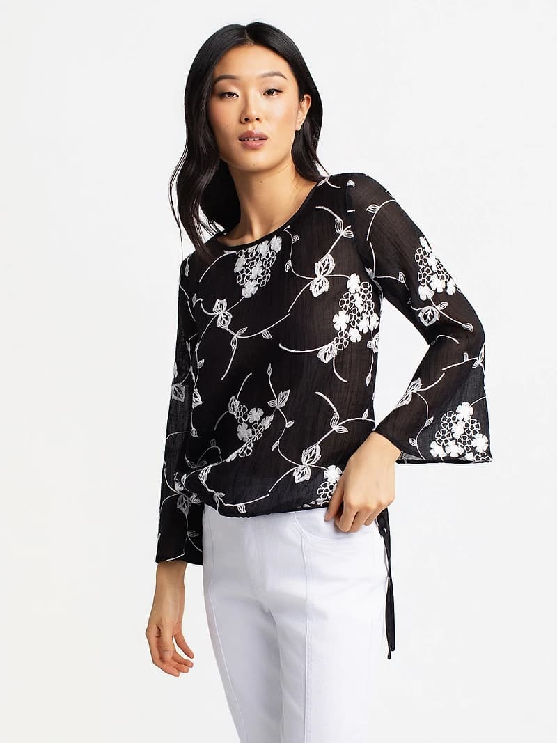 Long-sleeve loose blouse