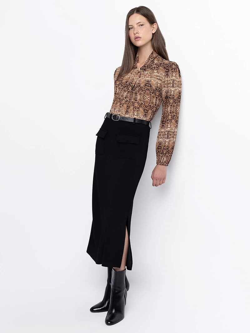 A-line midi skirt