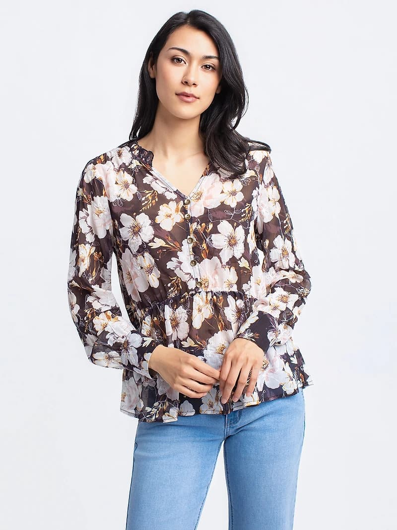 Long-sleeve blouse