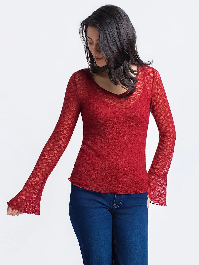 Fitted long-sleeve T-shirt