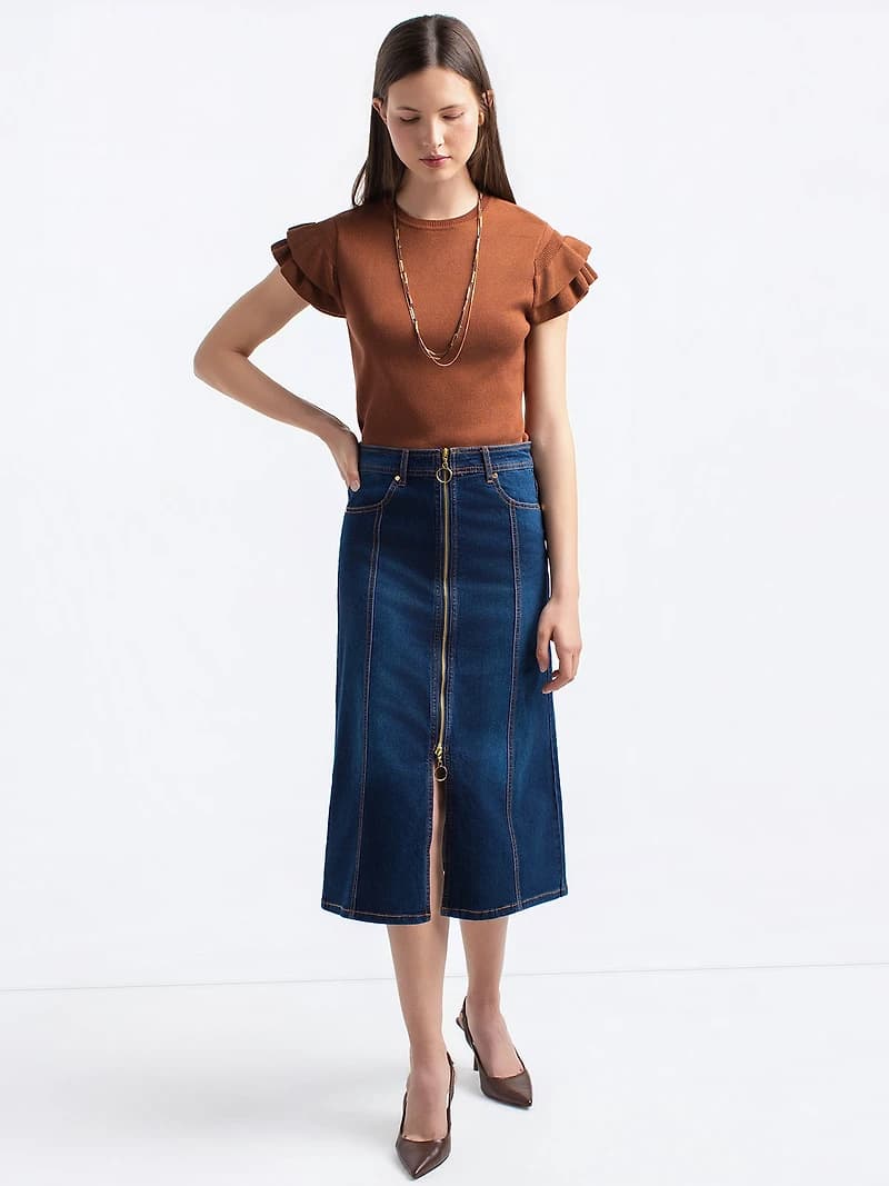 Jupe en denim ligne A
