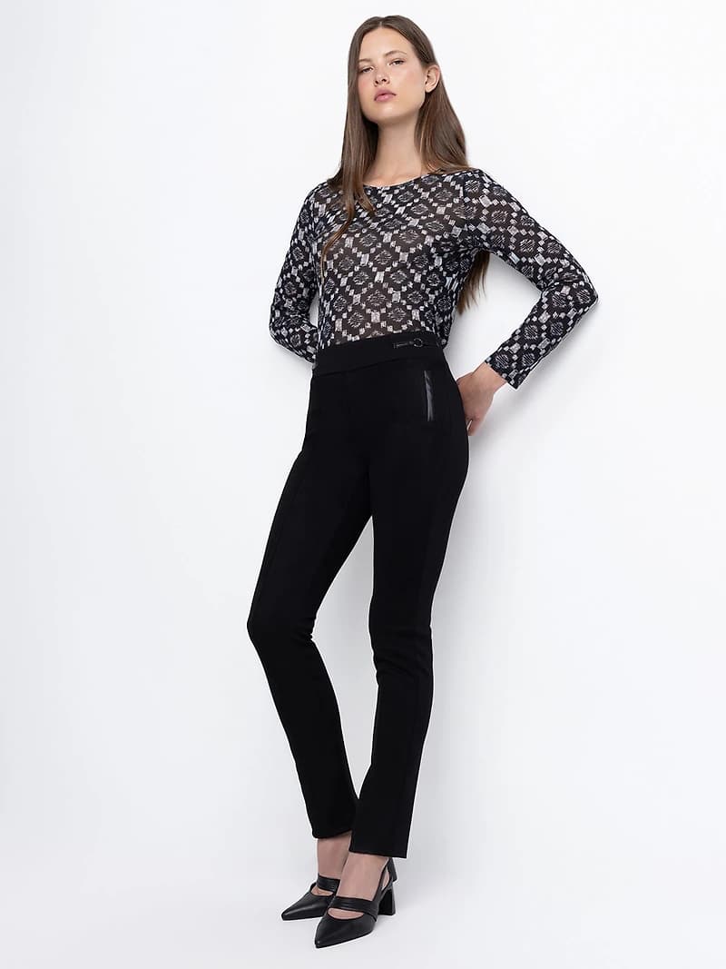 Slim-fit pull-on pants