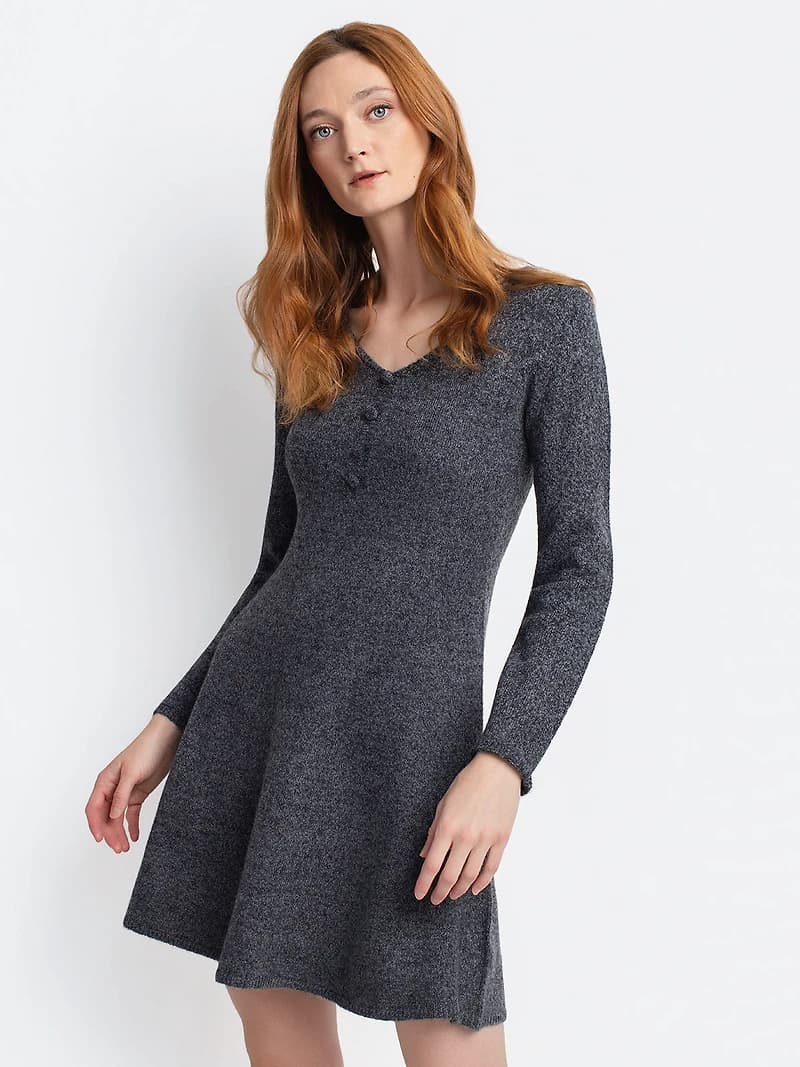 Flared knit midi dress