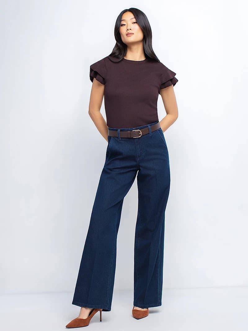 Semi-fitted wide-leg jeans