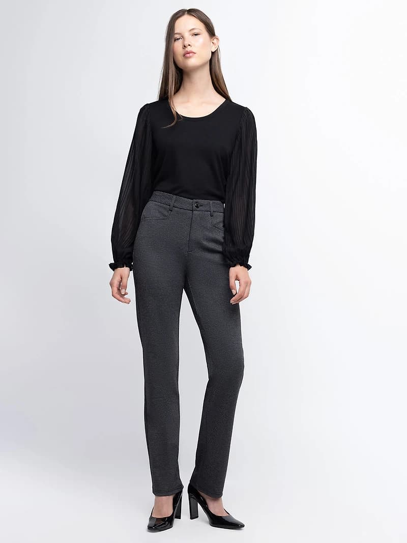 Casual straight-leg pull-on pants