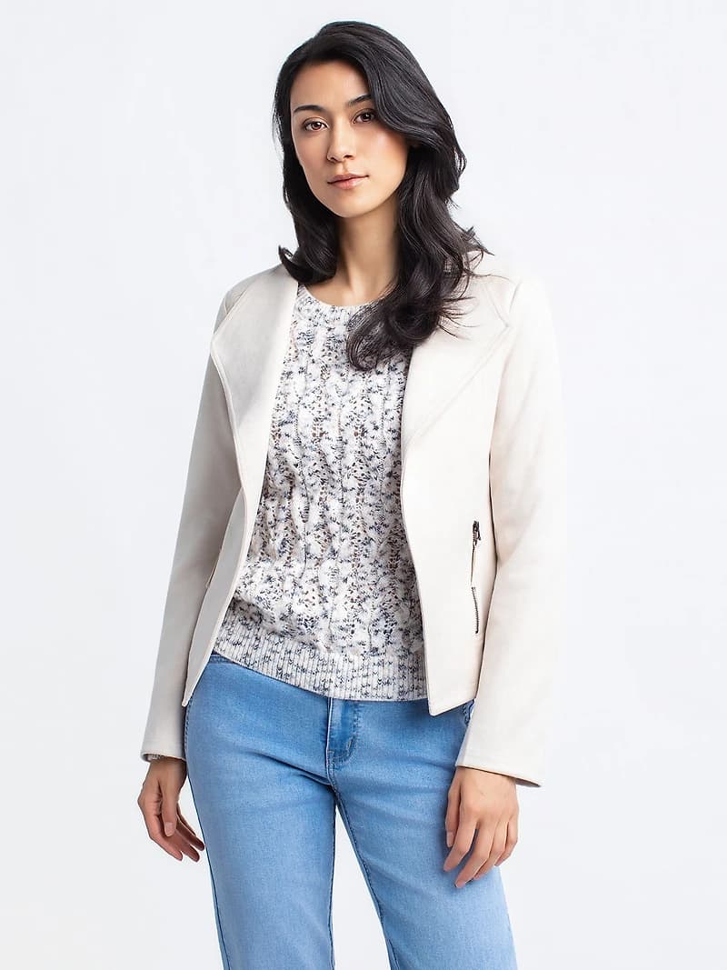 Open-front long-sleeve jacket