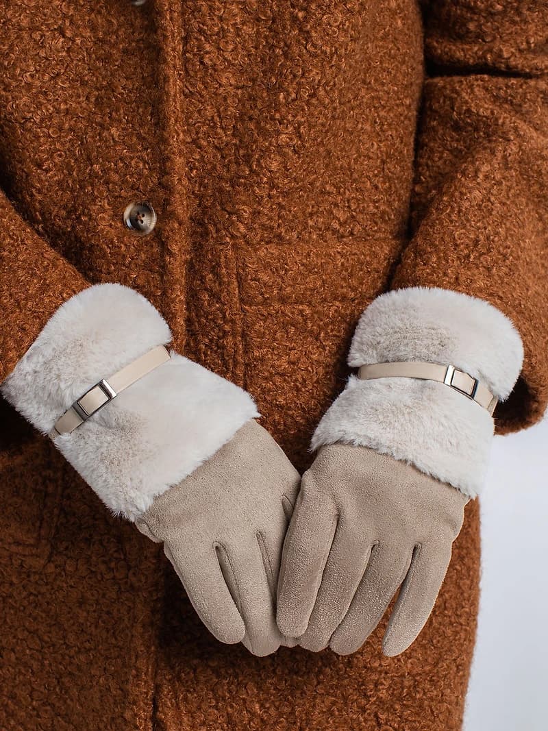 Gants en faux suède