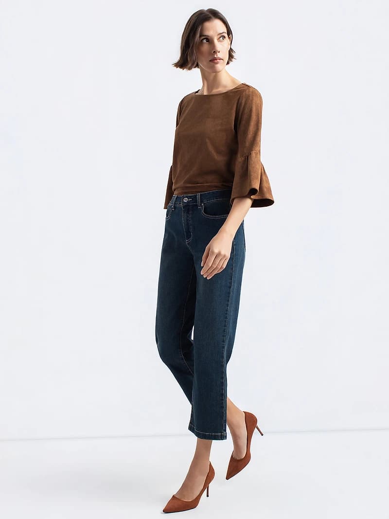 7/8 semi-fitted straight-leg jeans