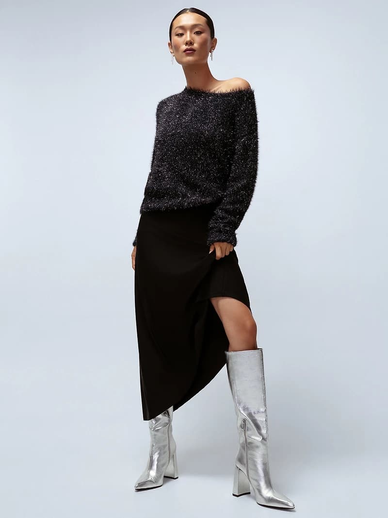 Flared midi skirt